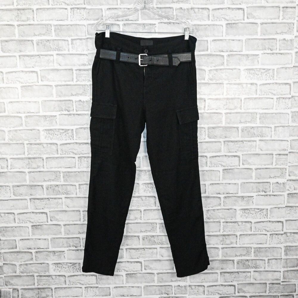 RtA Women's Salinger Belted Cargo Pants in Black size Medium